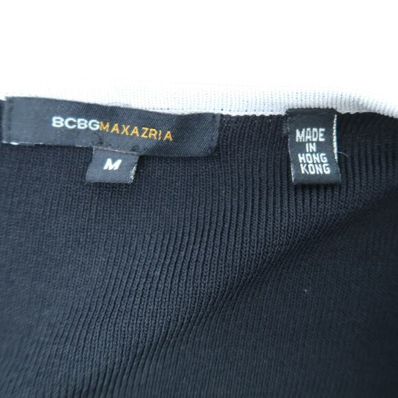 Vintage 90s BCBGMAXAXRIA Black and White Trim Bow Cardigan Sweater M - Picture 7 of 9